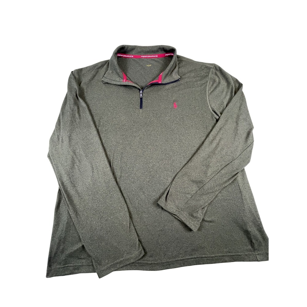 Polo Ralph Lauren Pullover Mens XL Green Performance Quarter Zip Golf‎ Heathered